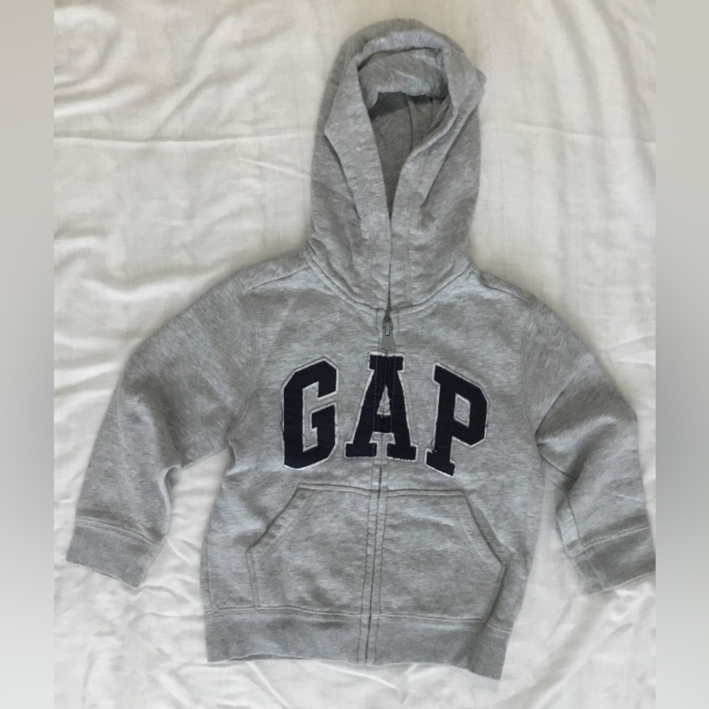 Gap Kids jacket hoodie, 4, Heather Gray